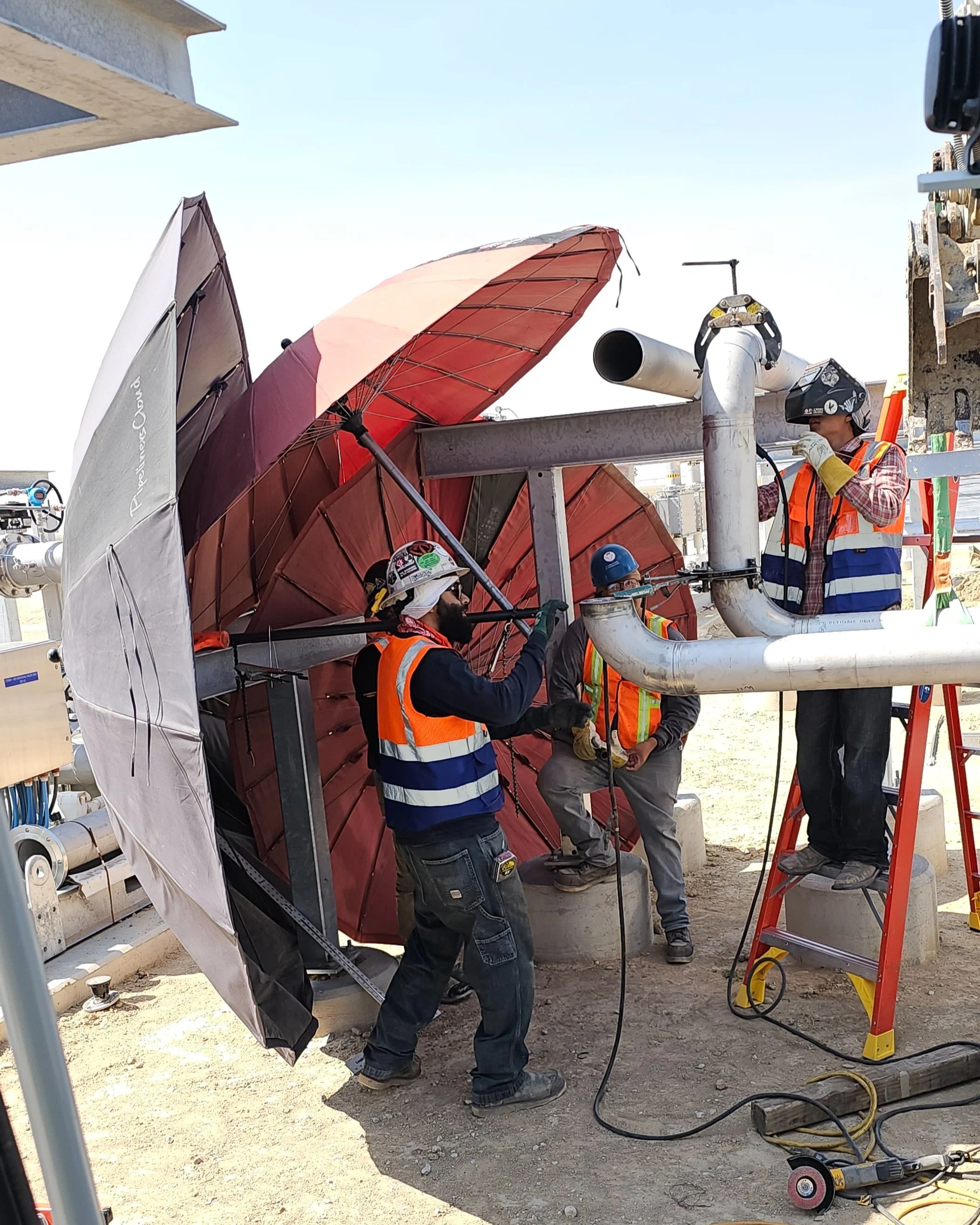 Commercial Welding field welder installing industrial process pipe in Colorado