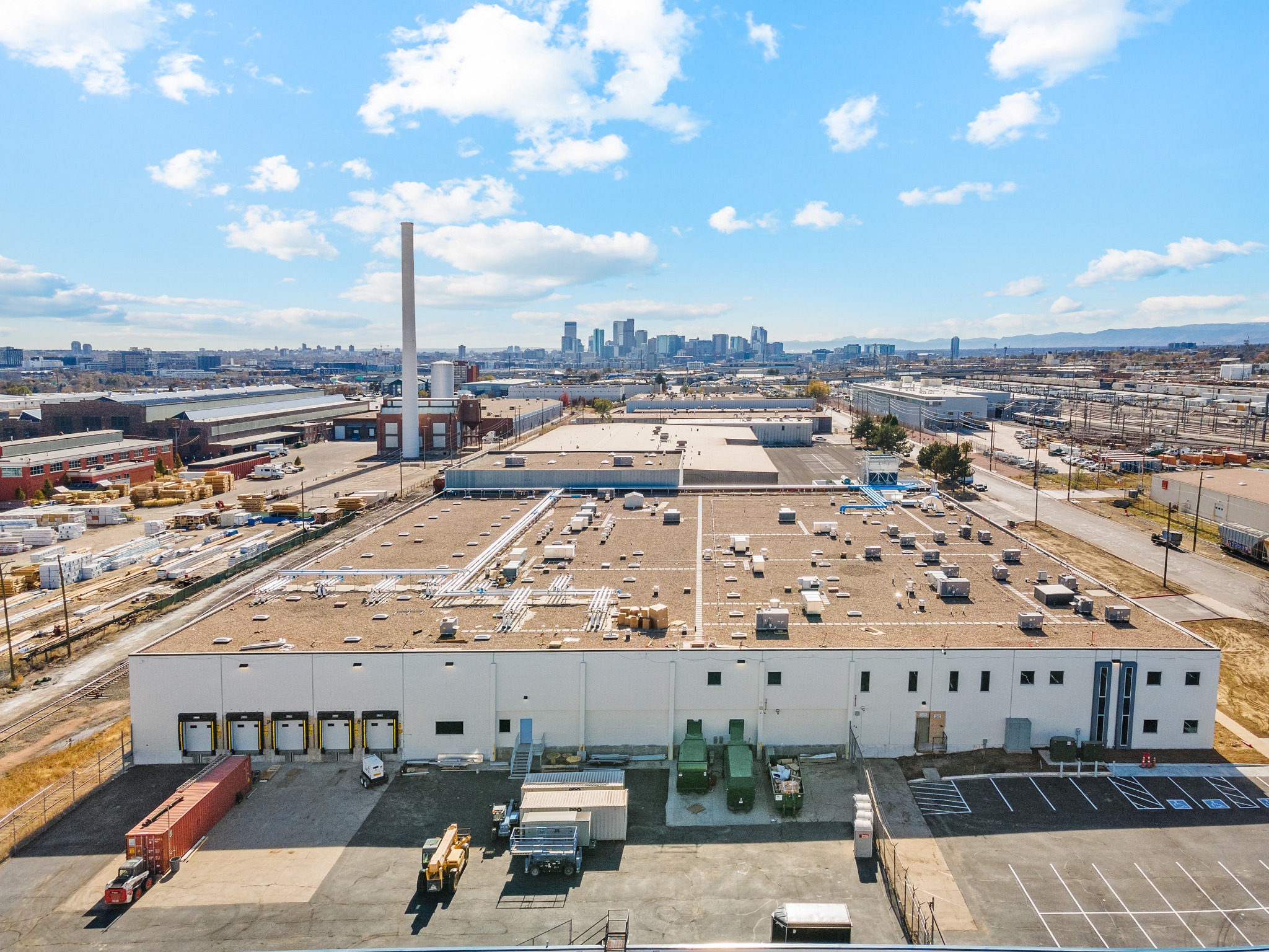 Ready Foods rooftop chiller piping installation in Denver