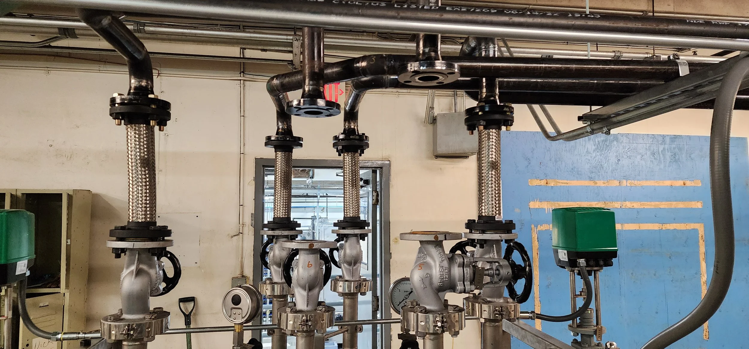 Completed commercial process piping installation by Commercial Welding