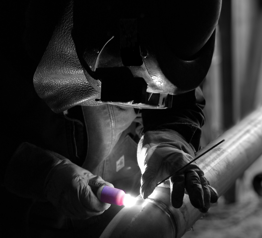 GTAW TIG welding on industrial process pipe